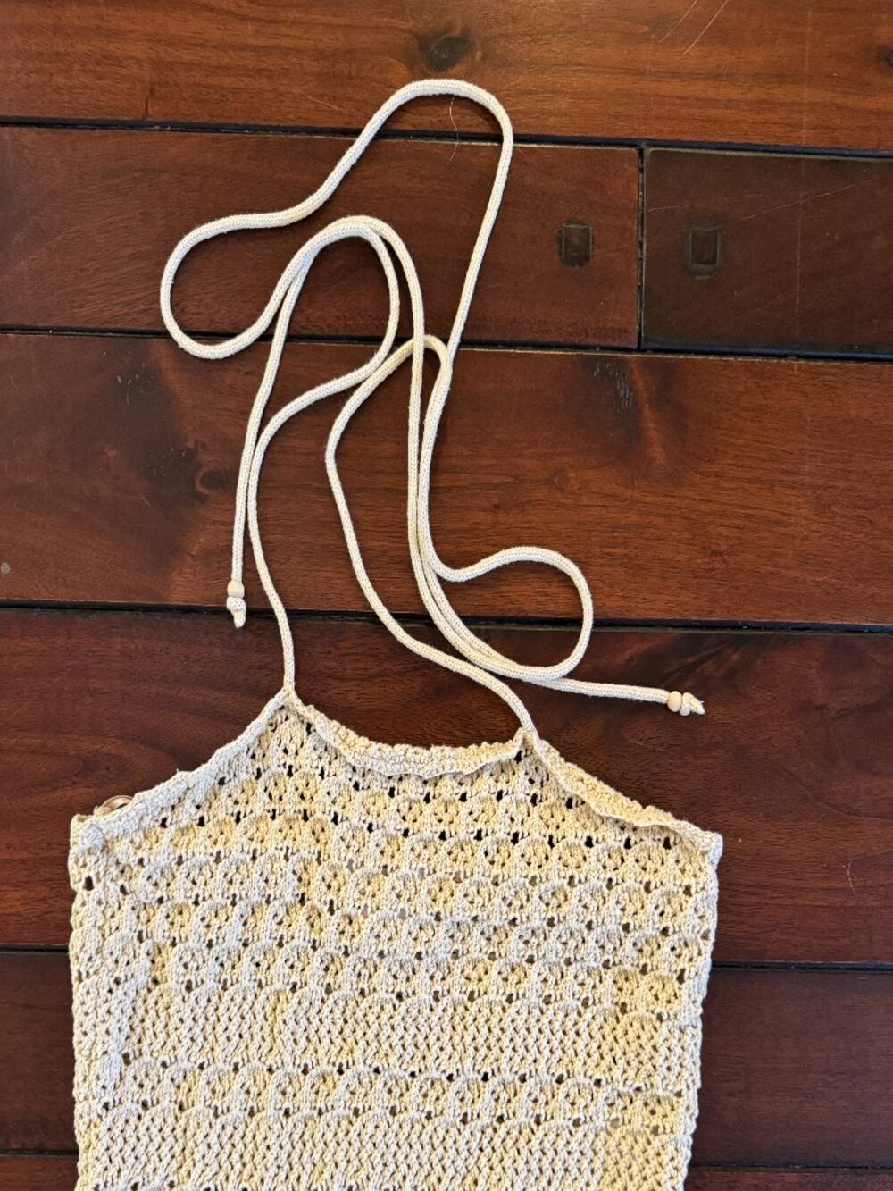 House of Harlow 1960 Cream Crochet Halter Crop Top XS